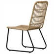 Afuera Living Contemporary Poly Rattan Dining Set in Oak/Black