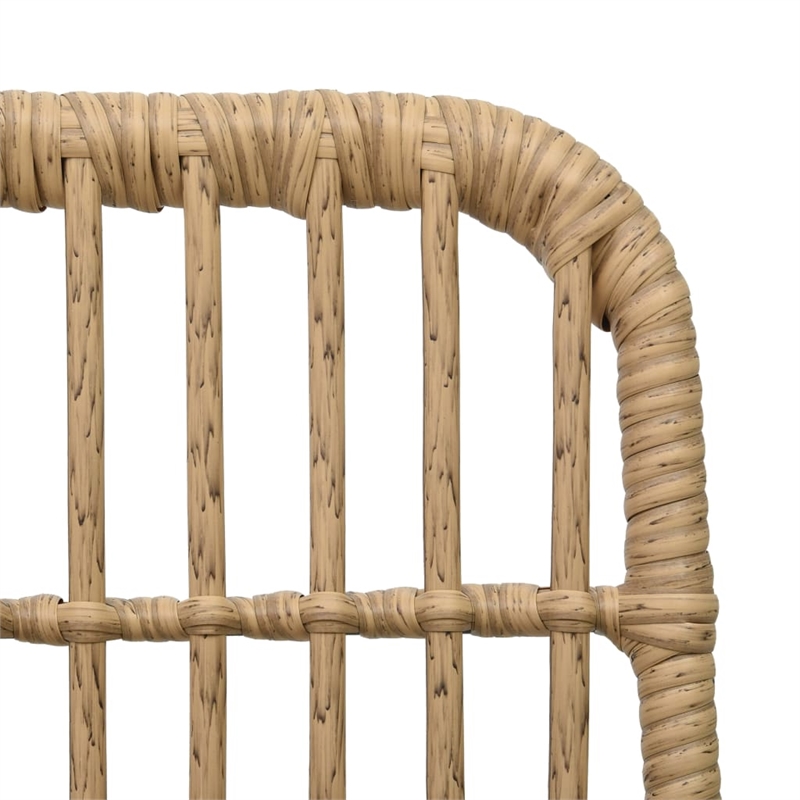 Afuera Living Contemporary Poly Rattan Dining Set in Oak/Black