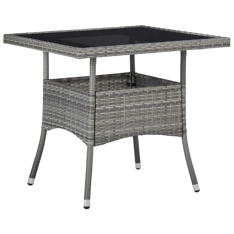 Afuera Living Contemporary Poly Rattan 3-Piece Garden Dining Set in Gray