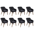 Afuera Living Contemporary 9 Piece Patio Dining Set Poly Rattan in Black