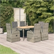 Afuera Living Contemporary Poly Rattan 7 Piece Garden Dining Set in Gray