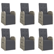 Afuera Living Contemporary Poly Rattan 7 Piece Garden Dining Set in Gray