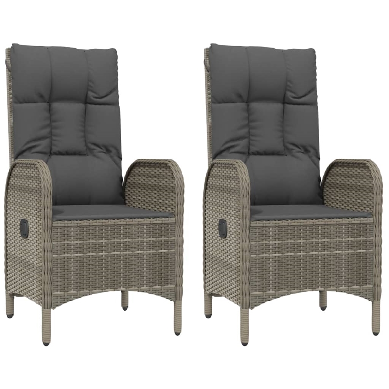 Afuera Living Contemporary Poly Rattan 5 Piece Garden Dining Set in Gray