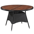Afuera Living Contemporary Synthetic Poly Rattan Outdoor Dining Set in Black