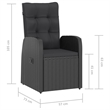 Afuera Living Contemporary Synthetic Poly Rattan Outdoor Dining Set in Black