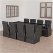 Afuera Living Contemporary Synthetic Poly Rattan Outdoor Dining Set in Black
