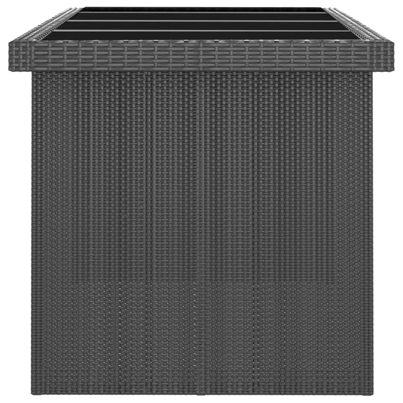 Afuera Living Contemporary Synthetic Poly Rattan Outdoor Dining Set in Black