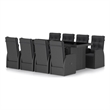 Afuera Living Contemporary Synthetic Poly Rattan Outdoor Dining Set in Black