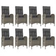 Afuera Living Contemporary PE Rattan Large Garden Dining Set in Gray