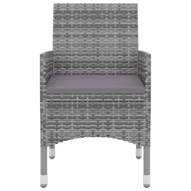 Afuera Living Contemporary PE Rattan Large Garden Dining Set in Gray