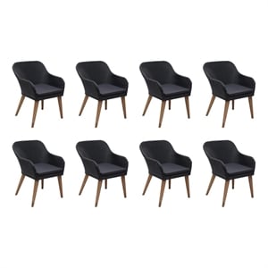 Afuera Living Contemporary Outdoor Dining Set in Black and Dark Gray