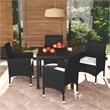 Afuera Living Contemporary D PE Rattan & Aluminum ining Set in Black
