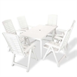 Afuera Living Contemporary White Plastic Foldable Outdoor Dining Set
