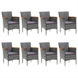 Afuera Living Synthetic Poly Rattan 9 Piece Dining Set in Gray/Brown