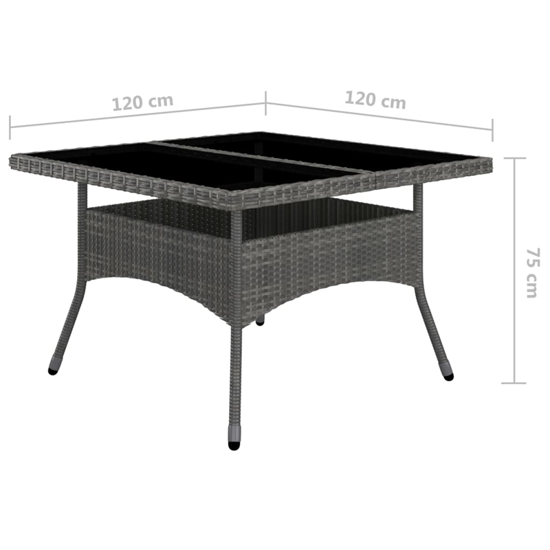 Afuera Living Synthetic Poly Rattan 9 Piece Dining Set in Gray/Brown