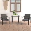 Afuera Living Contemporary Synthetic Poly Rattan Dining Set in Gray/Black