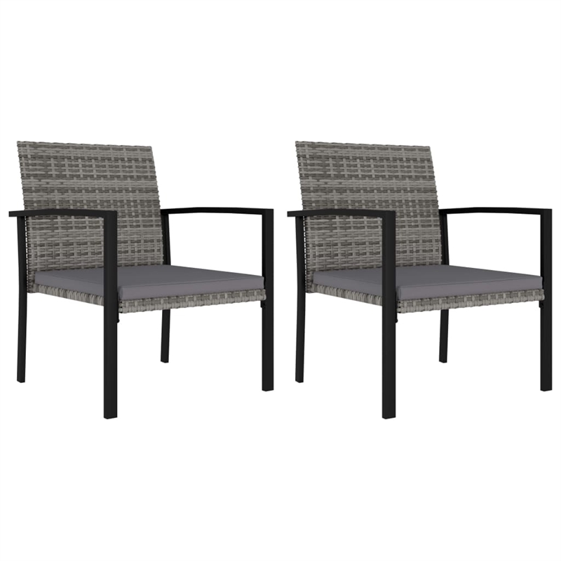 Afuera Living Contemporary Synthetic Poly Rattan Dining Set in Gray/Black
