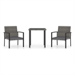 Afuera Living Contemporary Synthetic Poly Rattan Dining Set in Gray/Black
