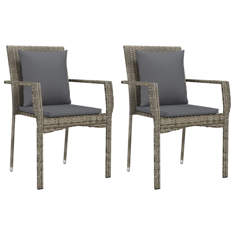 Afuera Living Rattan/Powder-Coated Steel/Glass Garden Dining Set in Gray