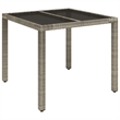 Afuera Living Rattan/Powder-Coated Steel/Glass Garden Dining Set in Gray