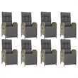 Afuera Living Rattan/Powder-Coated Steel/Glass Garden Dining Set in Gray