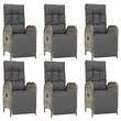 Afuera Living Rattan/Powder-Coated Steel/Glass Garden Dining Set in Gray