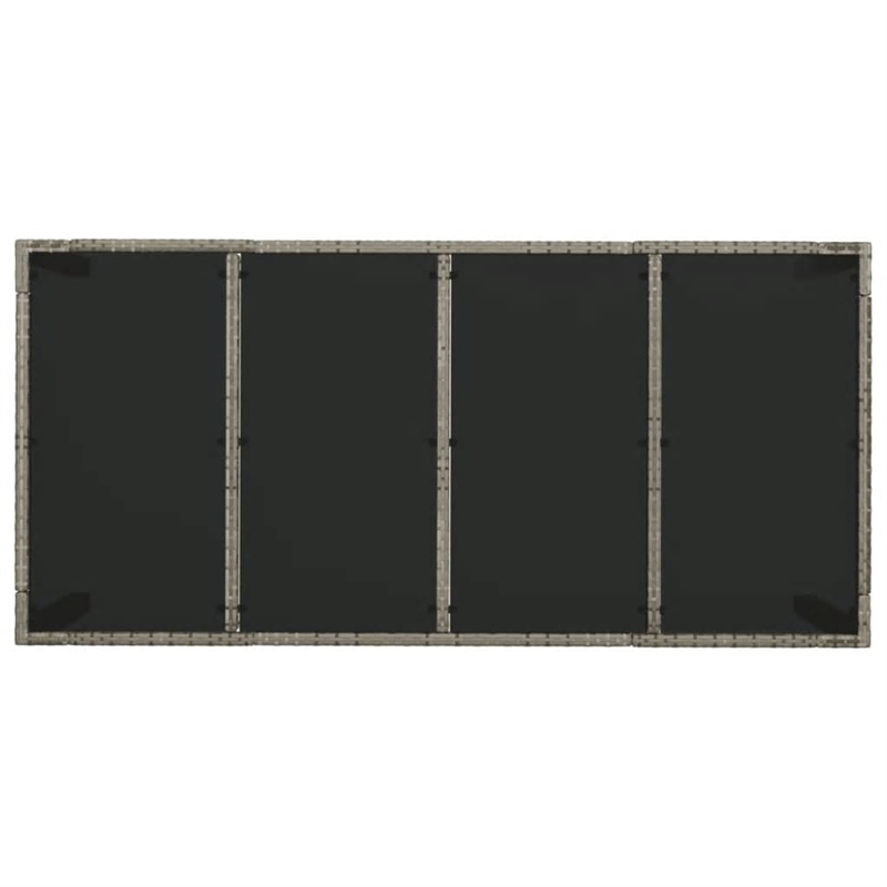 Afuera Living Rattan/Powder-Coated Steel/Glass Garden Dining Set in Gray
