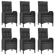 Afuera Living Rattan/Powder-Coated Steel/Glass Patio Dining Set in Black
