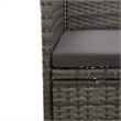 Afuera Living Dining Set in Gray/Brown with Rattan/Wood/Powder-Coated Steel