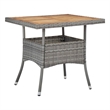 Afuera Living Dining Set in Gray/Brown with Rattan/Wood/Powder-Coated Steel