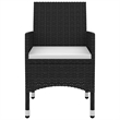 Afuera Living Contemporary Rattan Garden Dining Set in Black