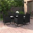 Afuera Living Contemporary Rattan Garden Dining Set in Black