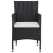 Afuera Living Contemporary Synthetic Poly Rattan Dining Set in Black and Cream