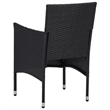 Afuera Living Contemporary Synthetic Poly Rattan Dining Set in Black and Cream