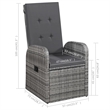 Afuera Living Garden Dining Set in Gray PE Rattan with Standard Removable Covers