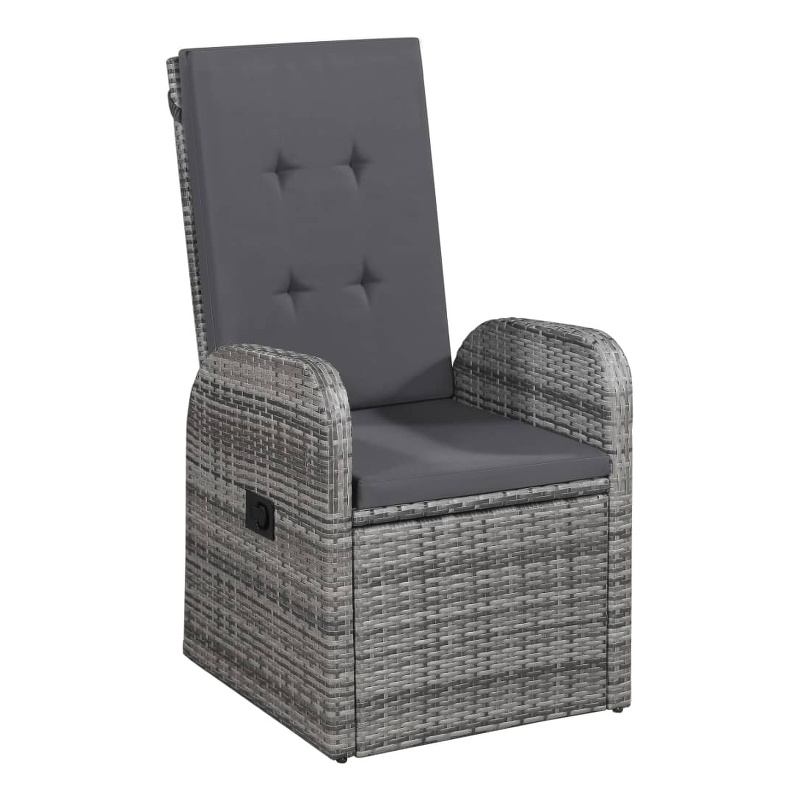 Afuera Living Garden Dining Set in Gray PE Rattan with Standard Removable Covers