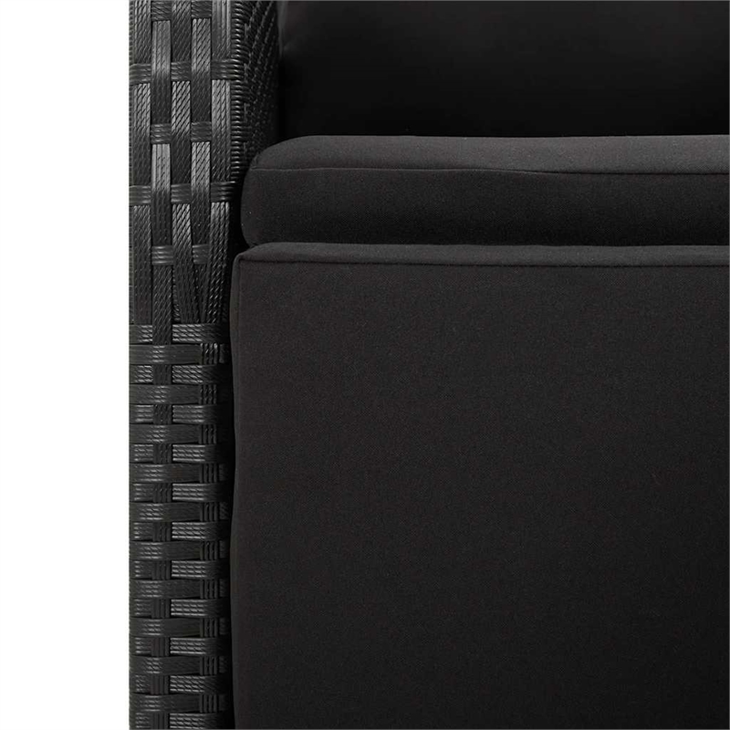 Afuera Living Contemporary Synthetic Poly Rattan Garden Dining Set in Black