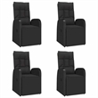 Afuera Living Contemporary Synthetic Poly Rattan Garden Dining Set in Black