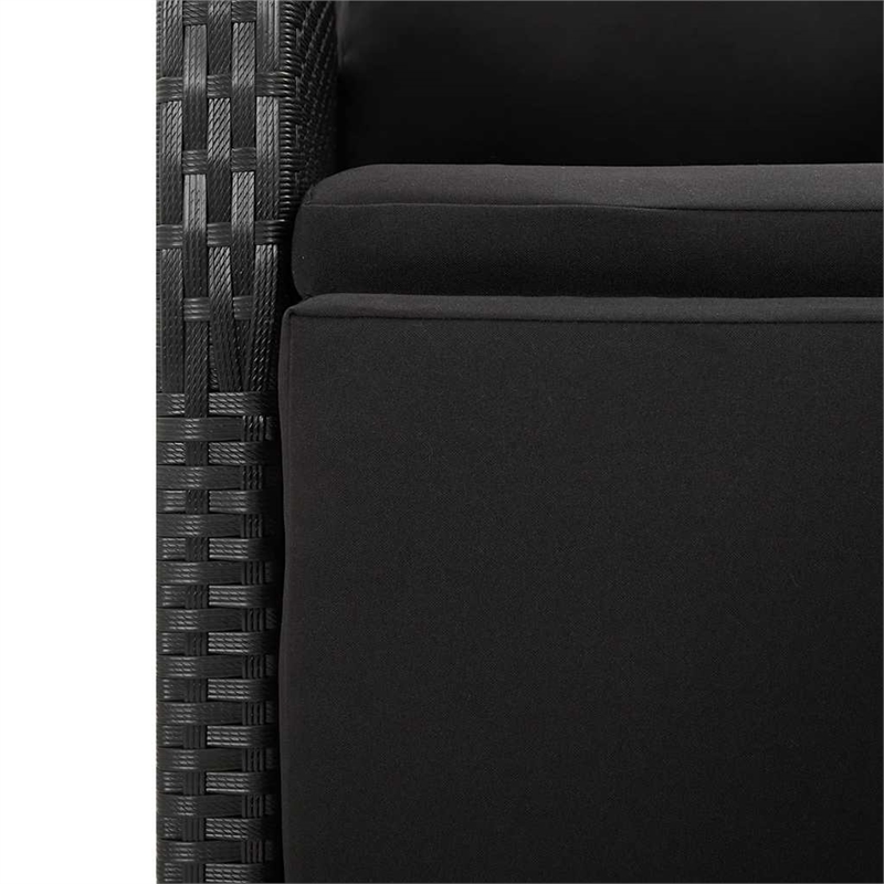 Afuera Living Contemporary Synthetic Poly Rattan Garden Dining Set in Black