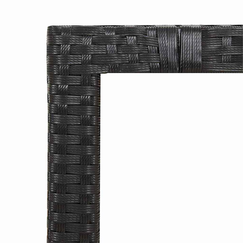 Afuera Living Contemporary Synthetic Poly Rattan Garden Dining Set in Black