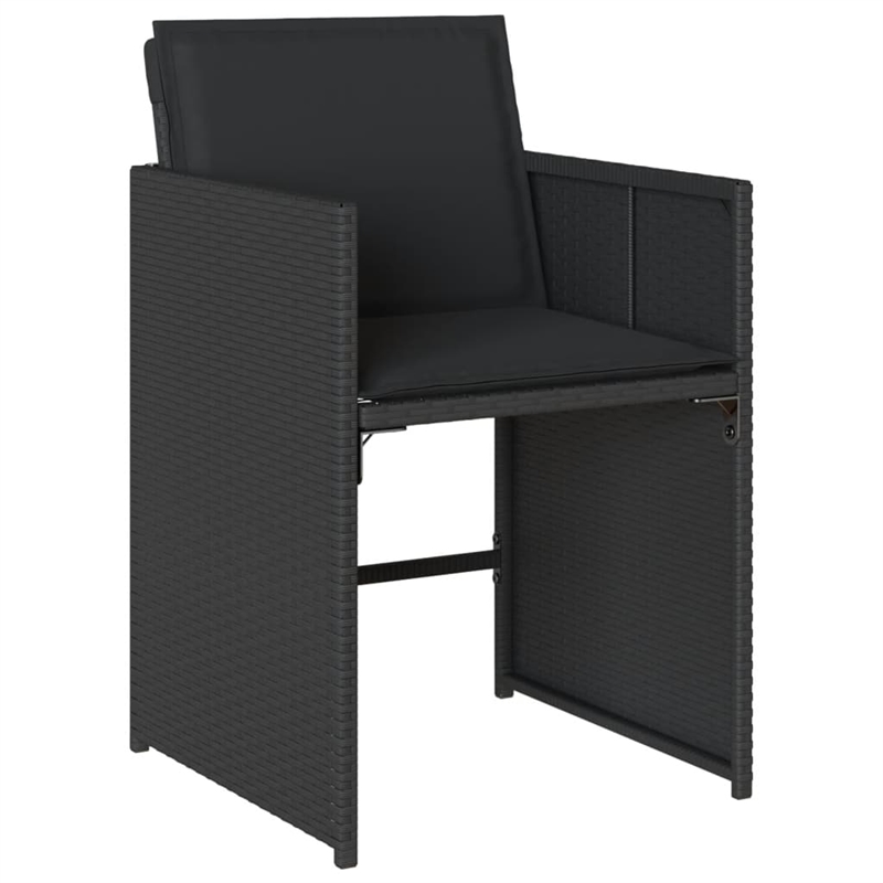 Afuera Living Contemporary 9 Piece Poly Rattan Patio Dining Set in Black