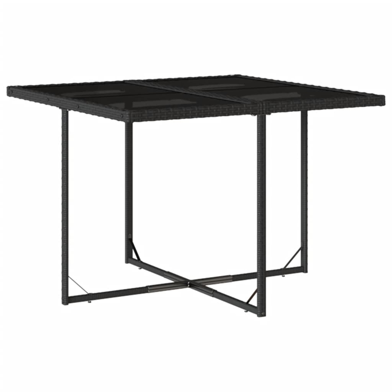 Afuera Living Contemporary 9 Piece Poly Rattan Patio Dining Set in Black