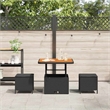Afuera Living Contemporary Poly Rattan Garden Dining Set in Black