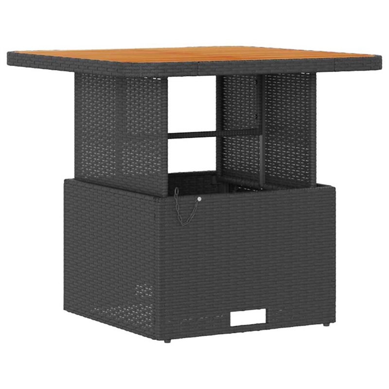 Afuera Living Contemporary Poly Rattan Garden Dining Set in Black