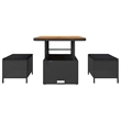 Afuera Living Contemporary Poly Rattan Garden Dining Set in Black