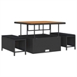 Afuera Living Contemporary Poly Rattan Garden Dining Set in Black