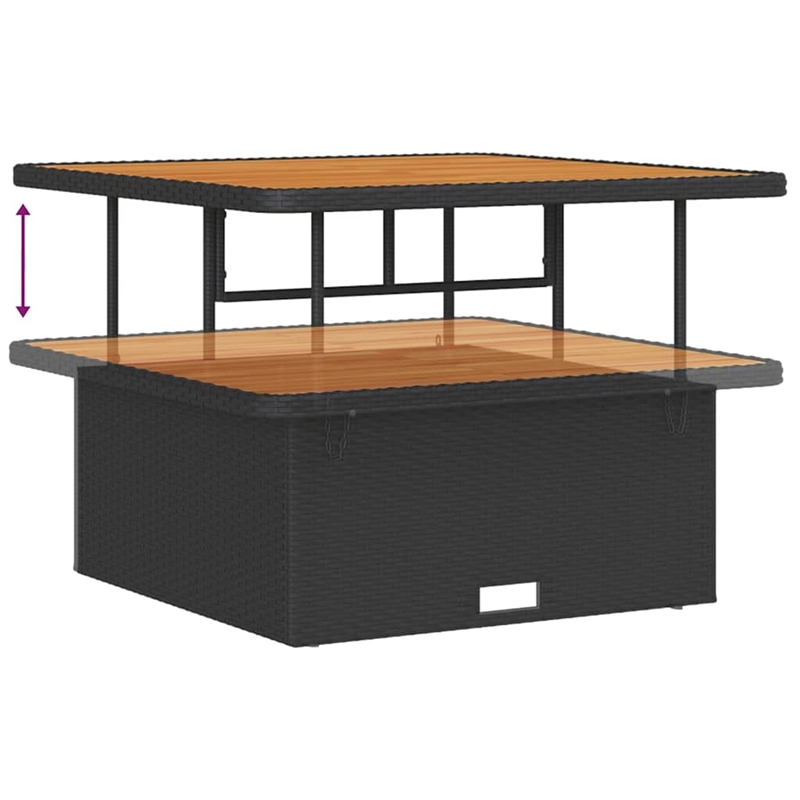 Afuera Living Contemporary Poly Rattan Garden Dining Set in Black