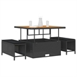 Afuera Living Contemporary Poly Rattan Garden Dining Set in Black