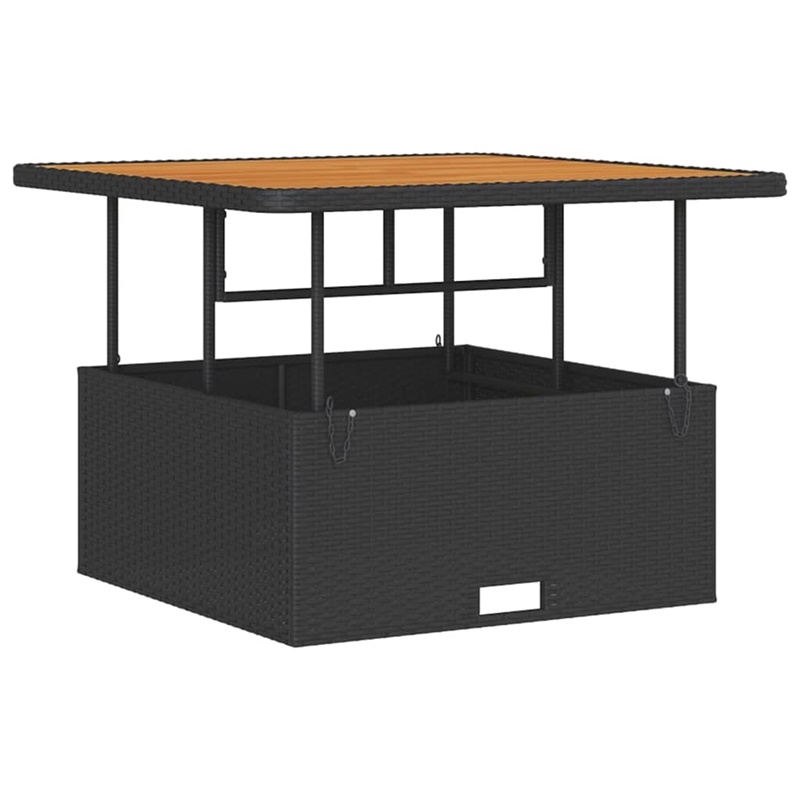 Afuera Living Contemporary Poly Rattan Garden Dining Set in Black