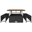 Afuera Living Contemporary Poly Rattan Garden Dining Set in Black